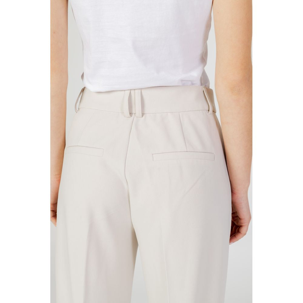 Only Beige Polyester Jeans & Pant Only Light Gray