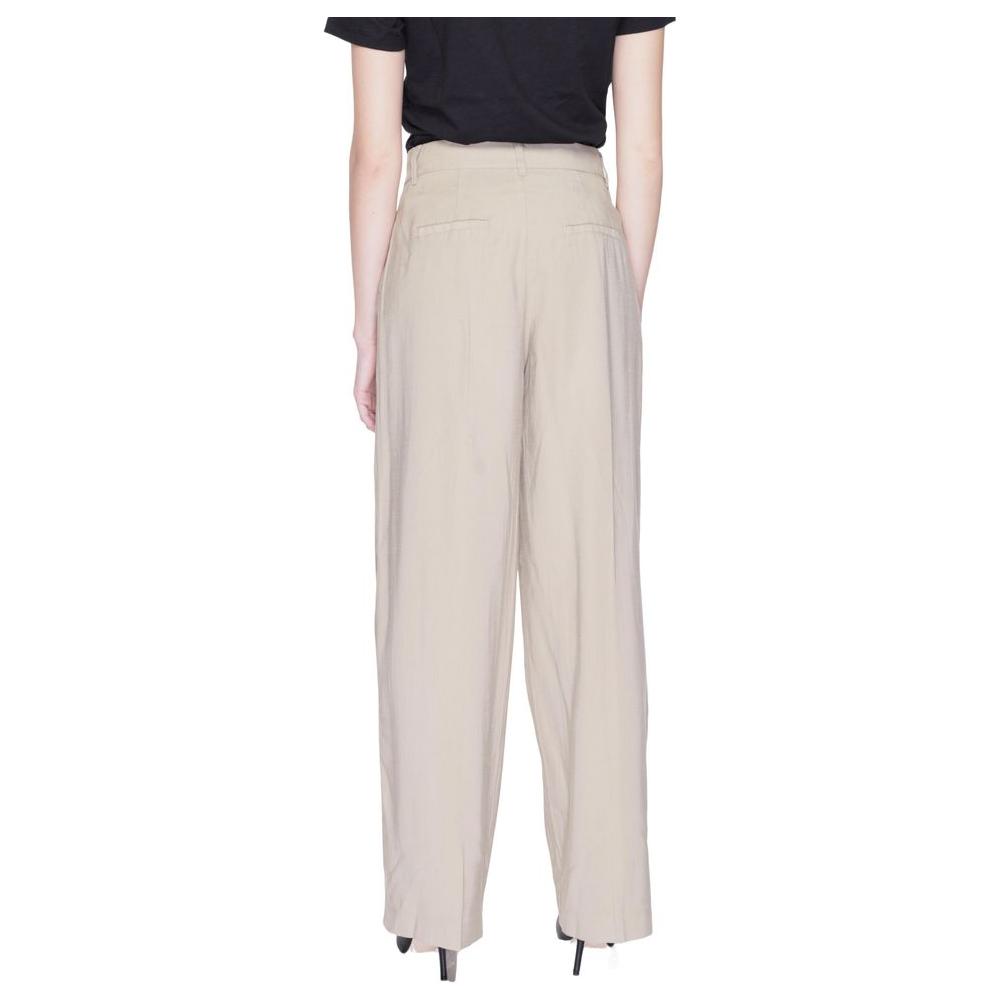Only Beige Viscose Jeans & Pant Only Light Gray