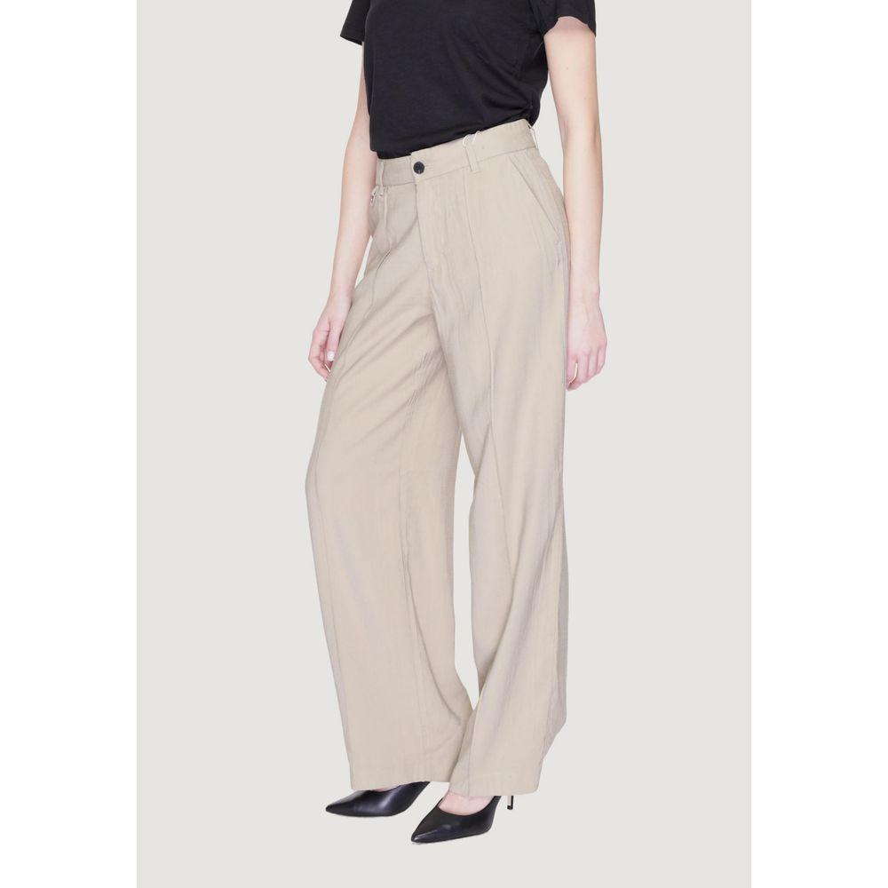 Only Beige Viscose Jeans & Pant Only Light Gray