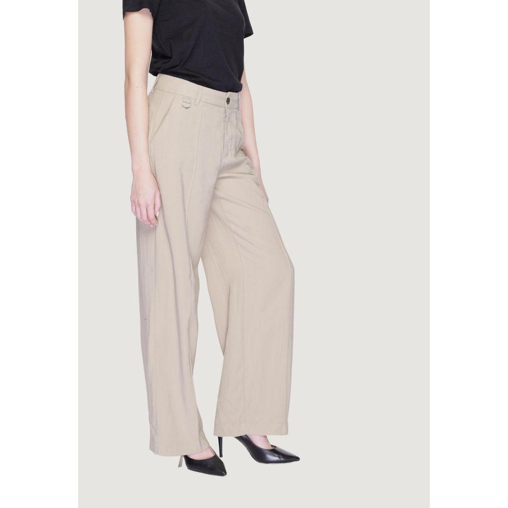 Only Beige Viscose Jeans & Pant Only Light Gray