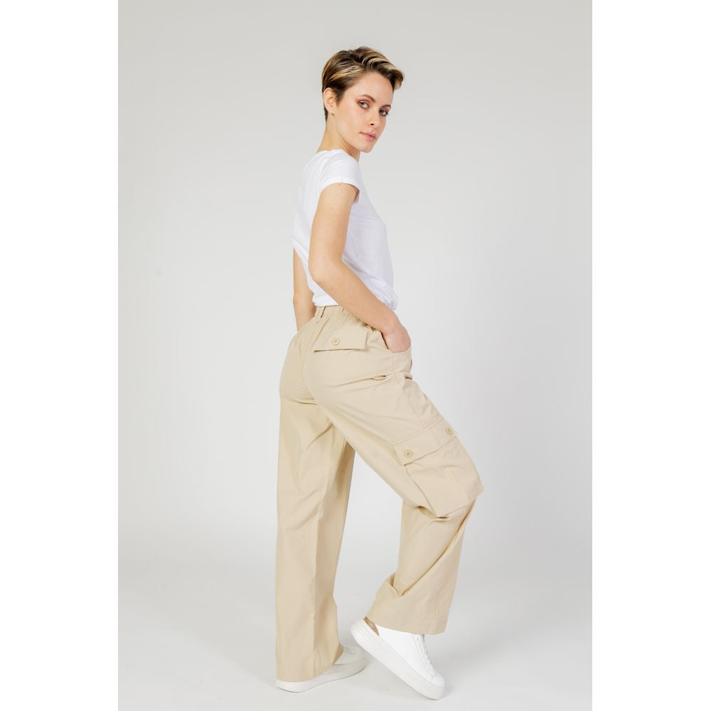 Only Beige Cotton Jeans & Pant Only Light Gray