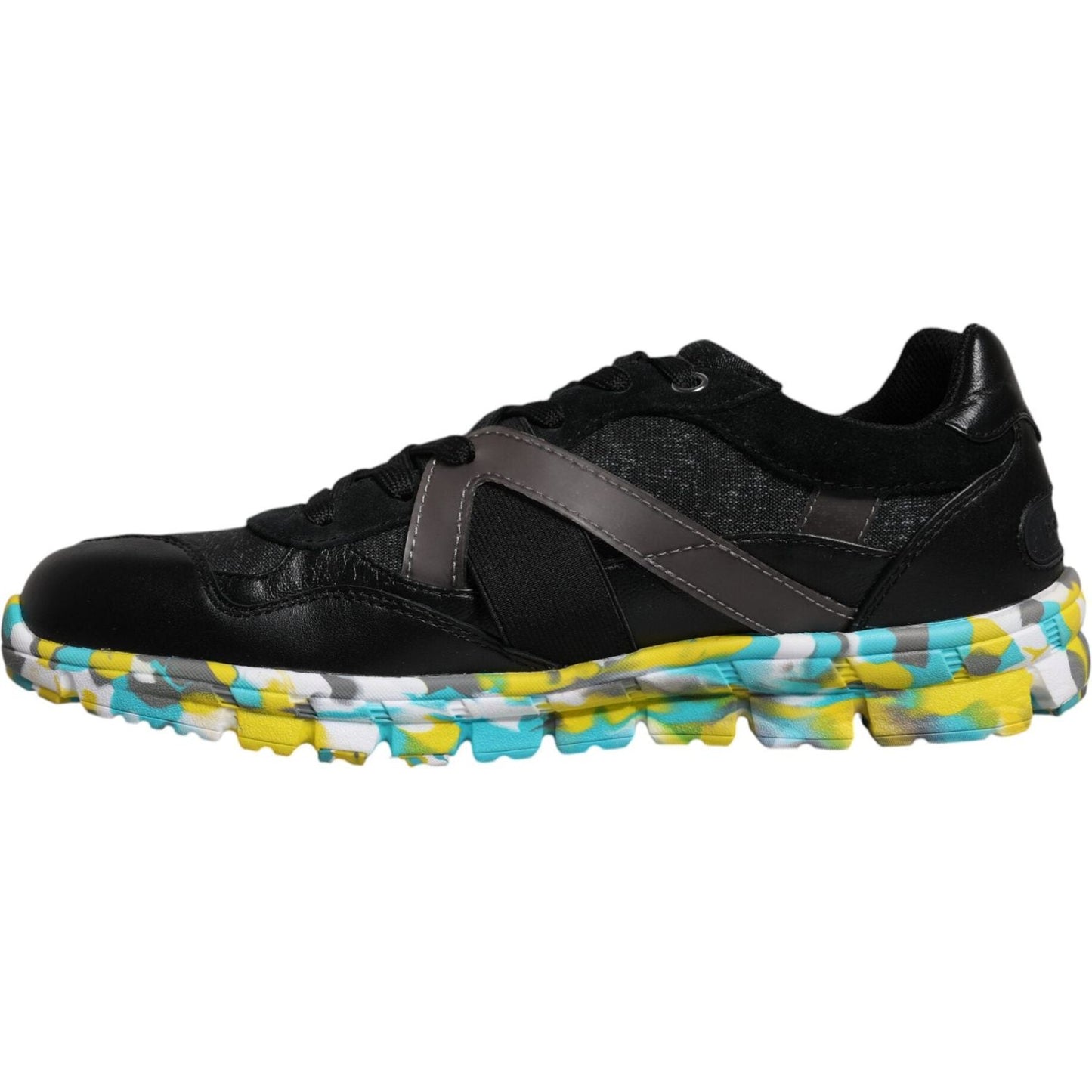 Dolce & Gabbana Black Polyester Low Top Men Sneakers Shoes Dolce & Gabbana Tan