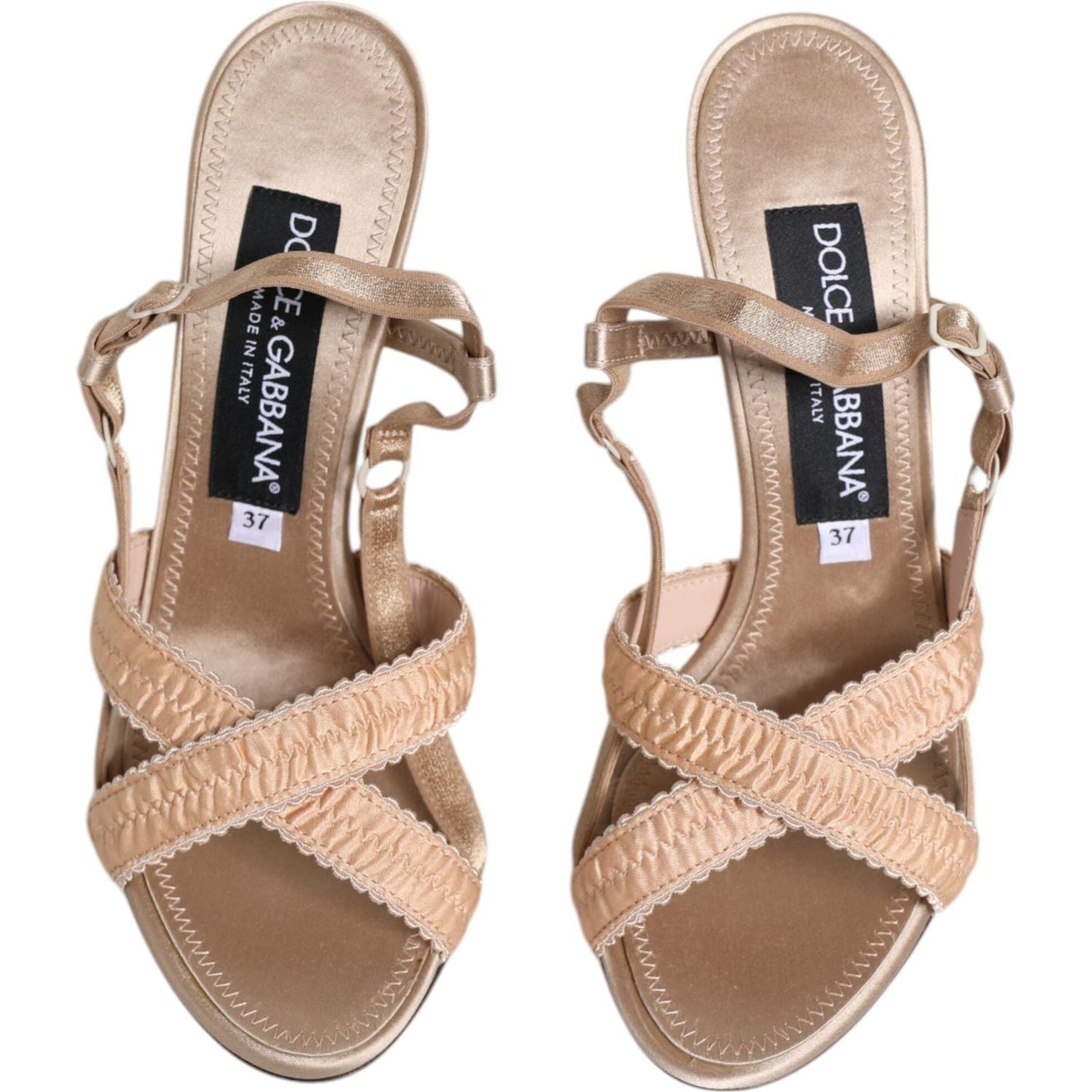 Dolce & Gabbana Beige Keira Slingback Heels Sandals Shoes Dolce & Gabbana Rosy Brown
