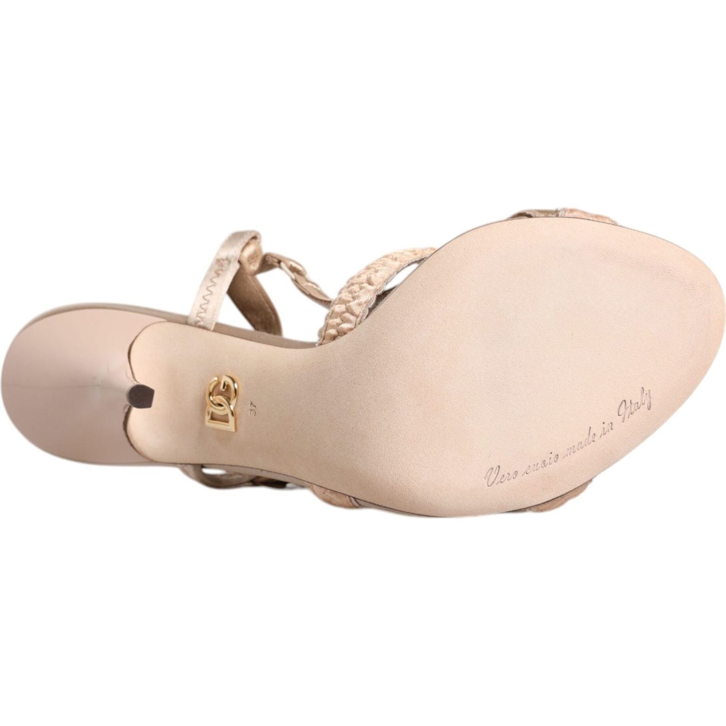 Dolce & Gabbana Beige Keira Slingback Heels Sandals Shoes Dolce & Gabbana Wheat