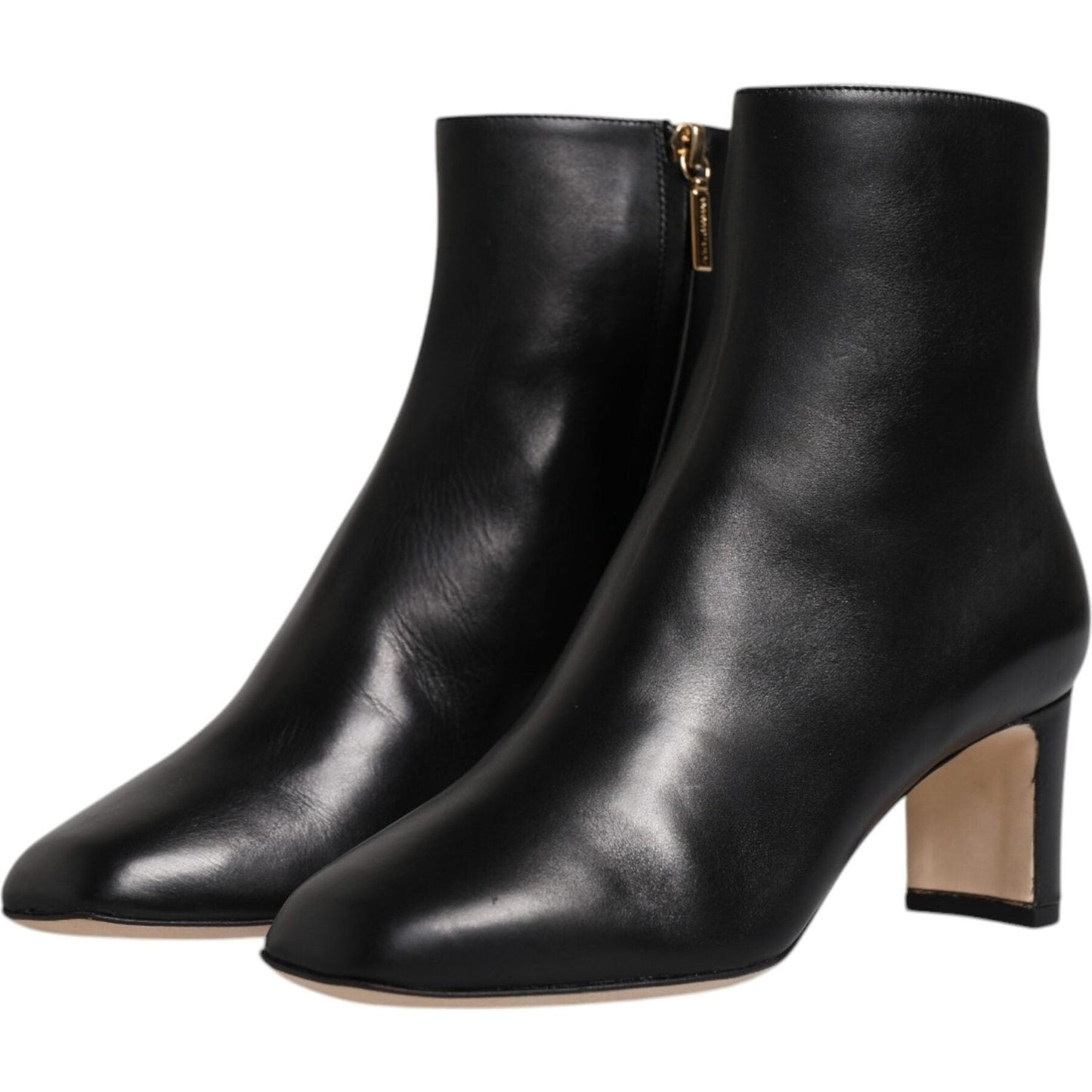 Dolce & Gabbana black Jackie leather mid calf boots with side zipper closure, high craftsmanship, made in Italy