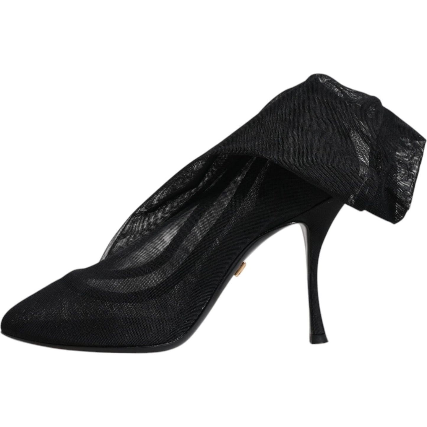 Dolce & Gabbana Black Silk Stretch Mesh Sock Boots Shoes Dolce & Gabbana Black