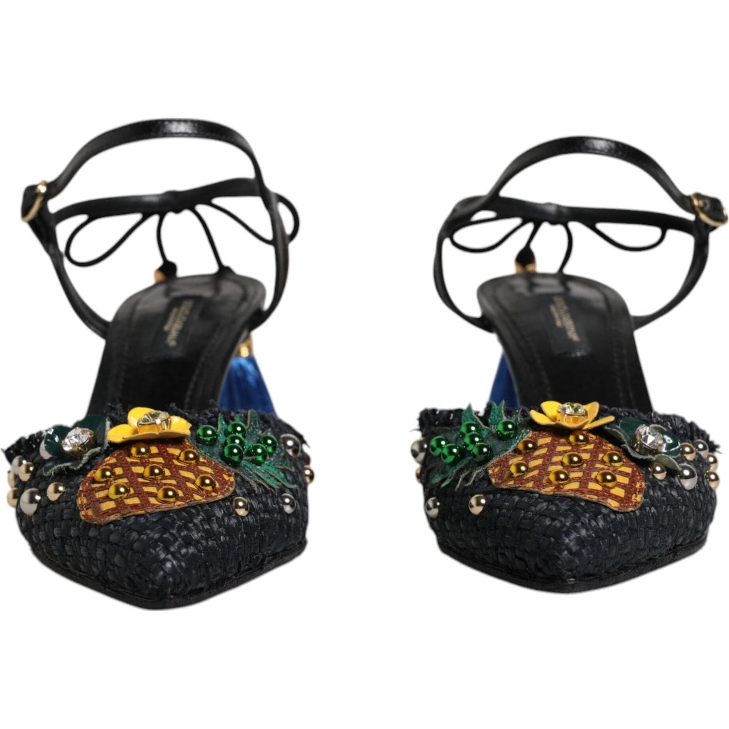 Dolce & Gabbana Black Pineapple Bellucci Heels Sandals Shoes Dolce & Gabbana Dark Slate Gray
