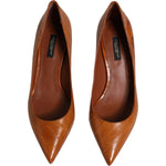 Dolce & Gabbana Dolce & Gabbana Brown Leather Kitten Heels Pumps Shoes LA12011-38 1728,67345645728,Brown,Dolce & Gabbana,EU38/US7.5,Material: 100% Eel Leather,Preowned / Defect,Pumps - Women - Shoes,Shoes,Women,Women - Shoes