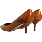 Dolce & Gabbana Dolce & Gabbana Brown Leather Kitten Heels Pumps Shoes LA12011-38 1728,67345645728,Brown,Dolce & Gabbana,EU38/US7.5,Material: 100% Eel Leather,Preowned / Defect,Pumps - Women - Shoes,Shoes,Women,Women - Shoes
