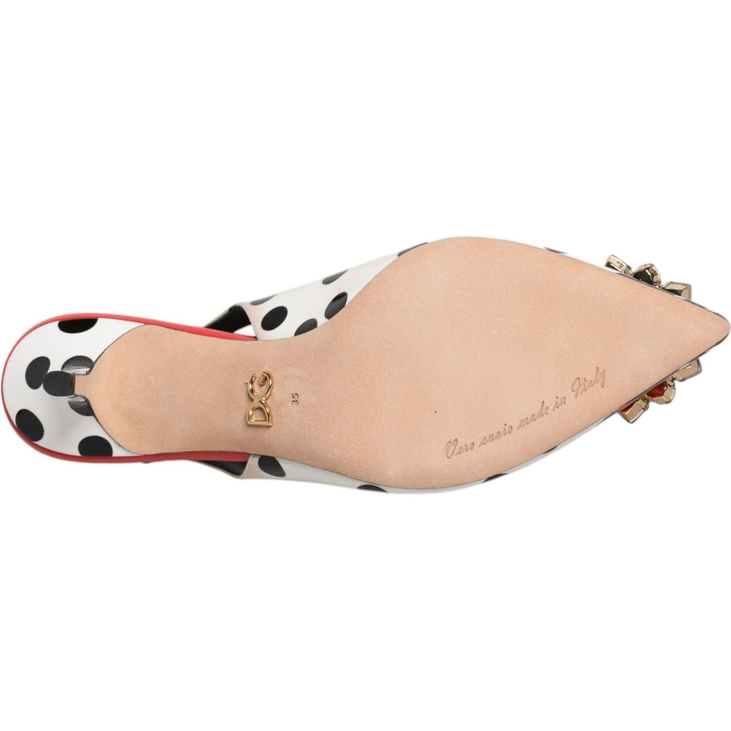 Dolce & Gabbana Multicolor Leather Crystal Heels Slingback Shoes Dolce & Gabbana Tan