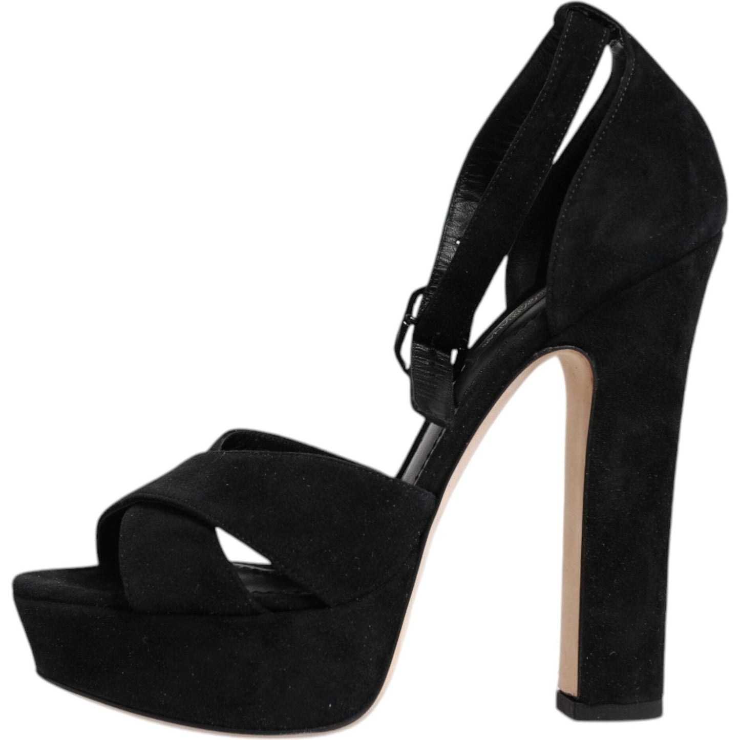 Dolce & Gabbana Black Leather Platform Heels Sandals Shoes Dolce & Gabbana Black