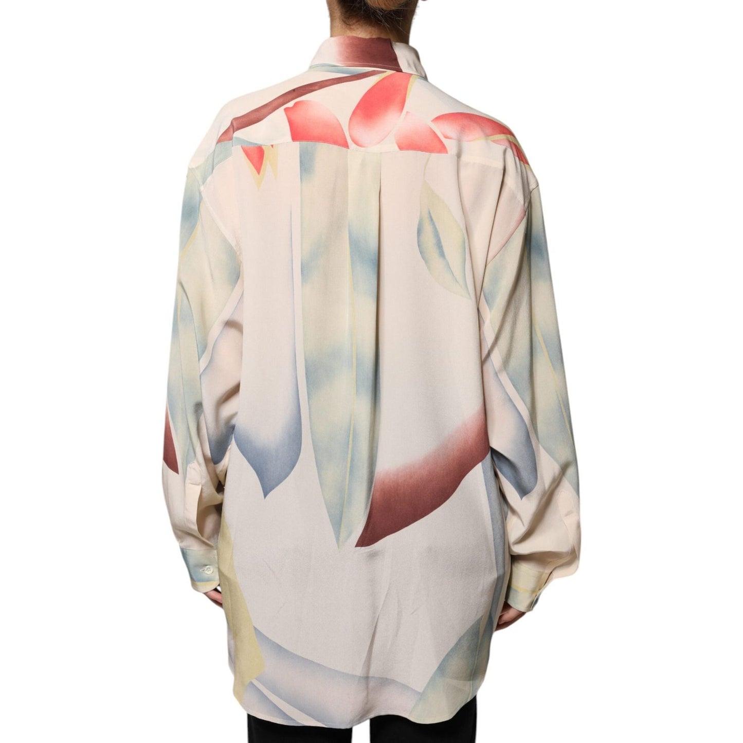 Etro Beige Printed Collared Buttoned Long Sleeves Blouse Top Etro Gray