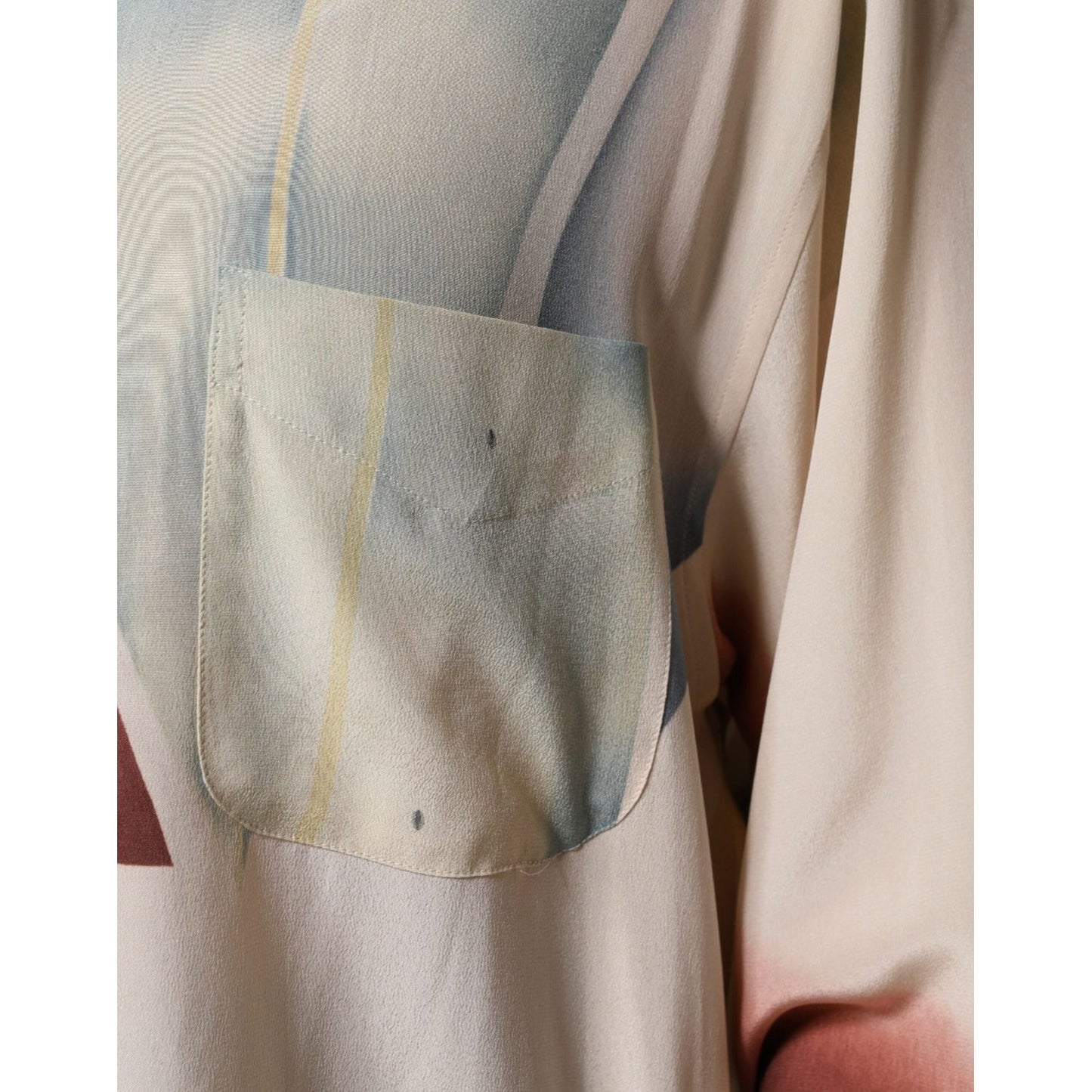 Etro Beige Printed Collared Buttoned Long Sleeves Blouse Top Etro Dark Gray