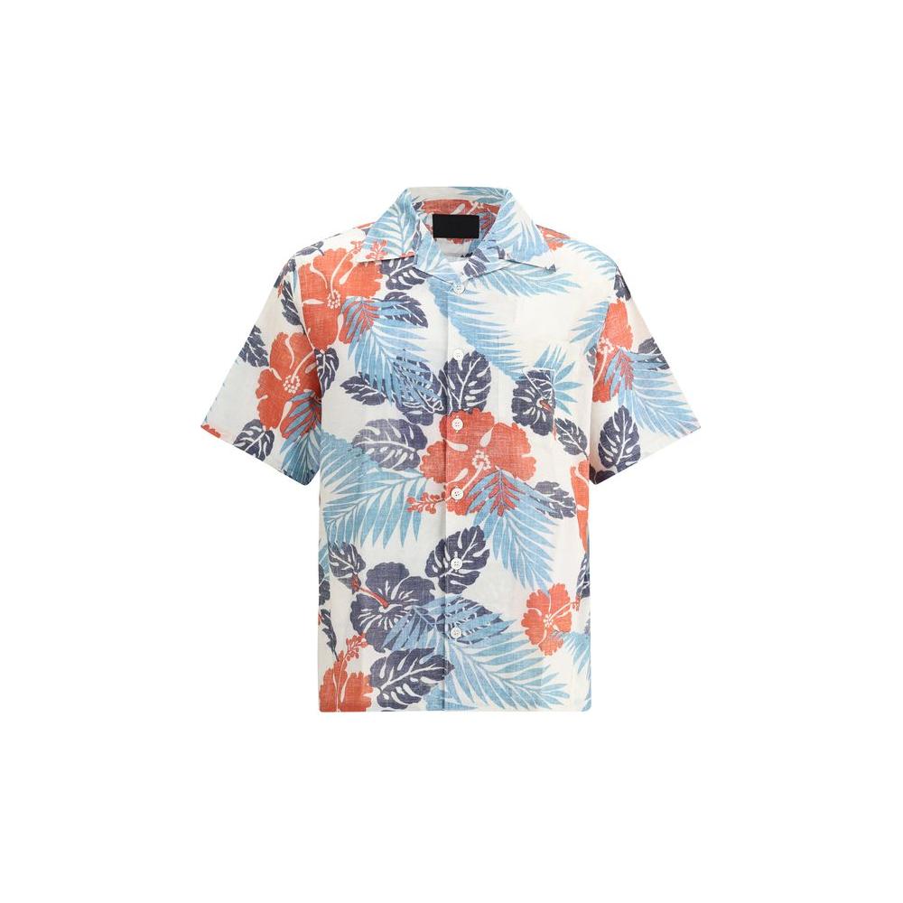 Prada Batista Ibiscus Shirt Prada Light Gray