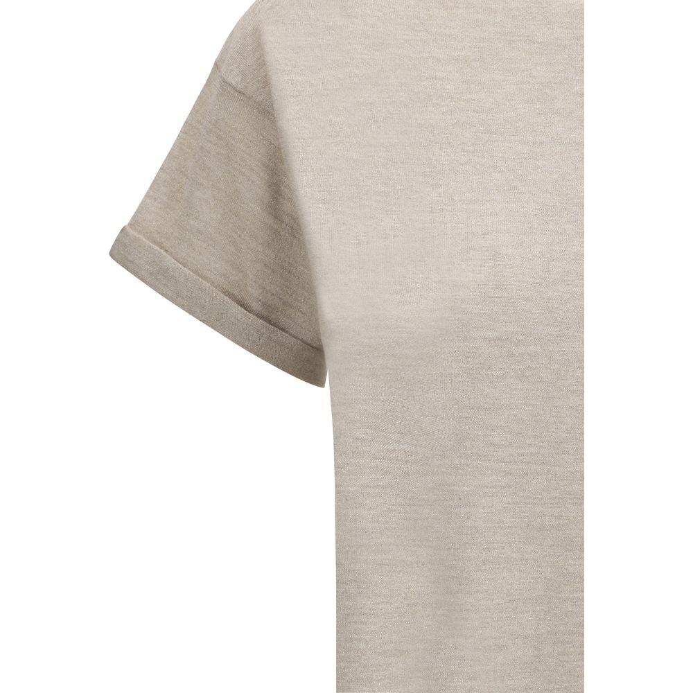Brunello Cucinelli cashmere glitter T-shirt Brunello Cucinelli Gray