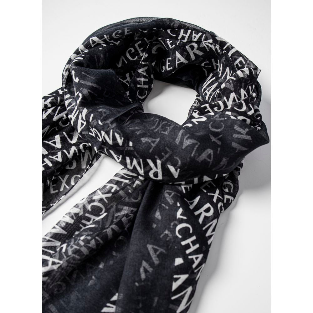 Armani Exchange Black Modal Scarf Armani Exchange Light Gray
