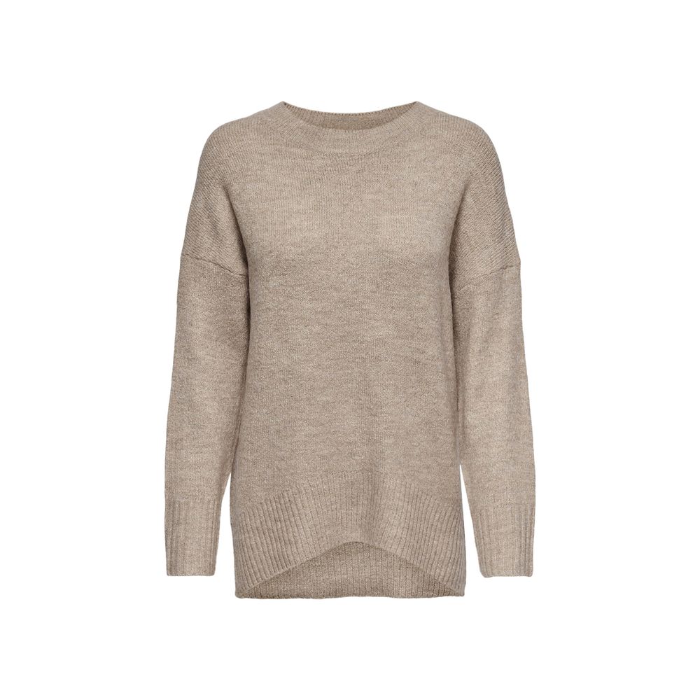 Only Beige Acrylic Sweater Only Rosy Brown