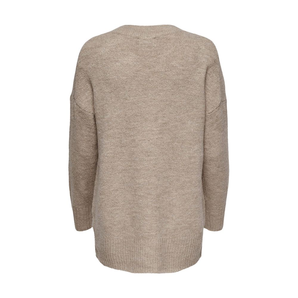 Only Beige Acrylic Sweater Only Rosy Brown