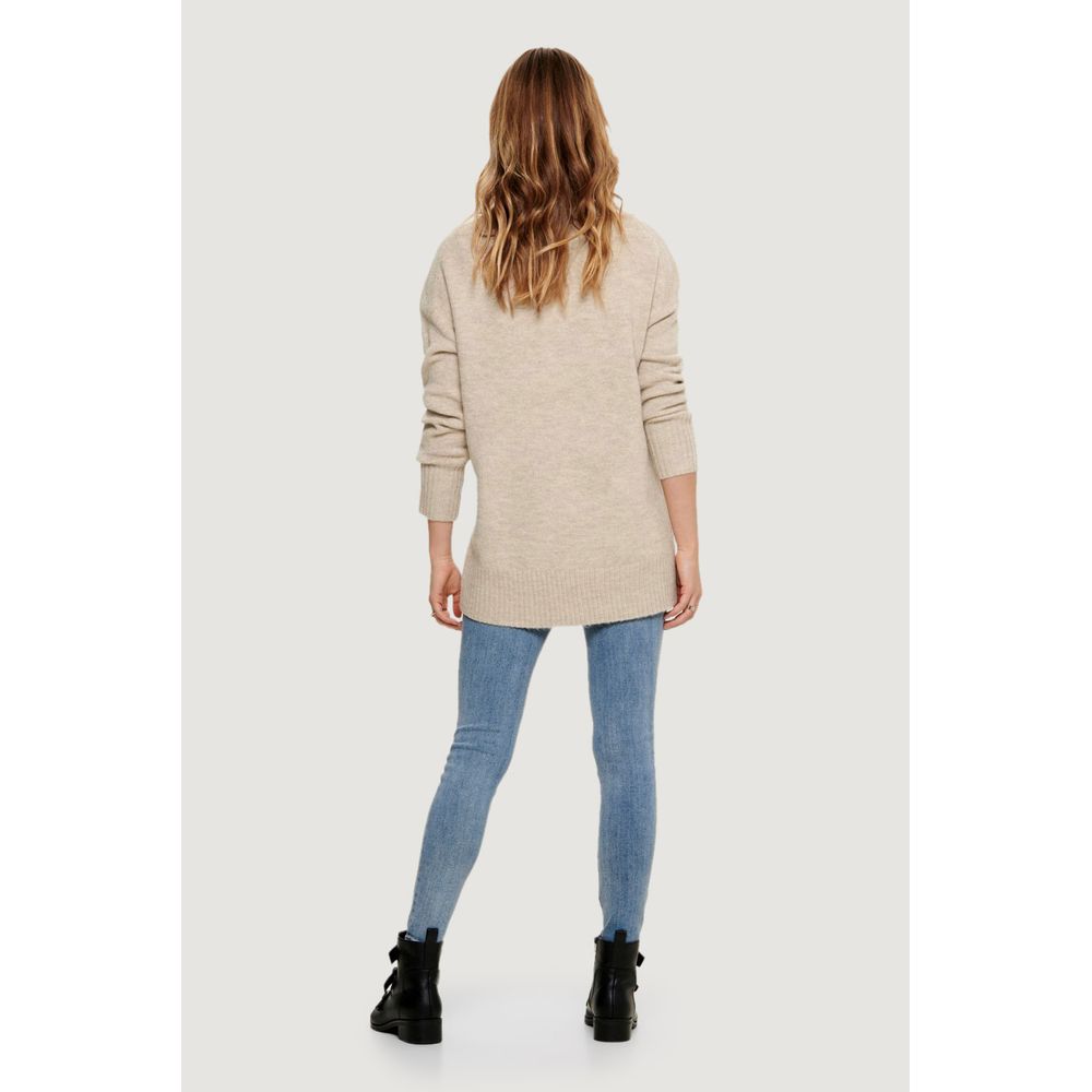 Only Beige Acrylic Sweater Only Light Gray