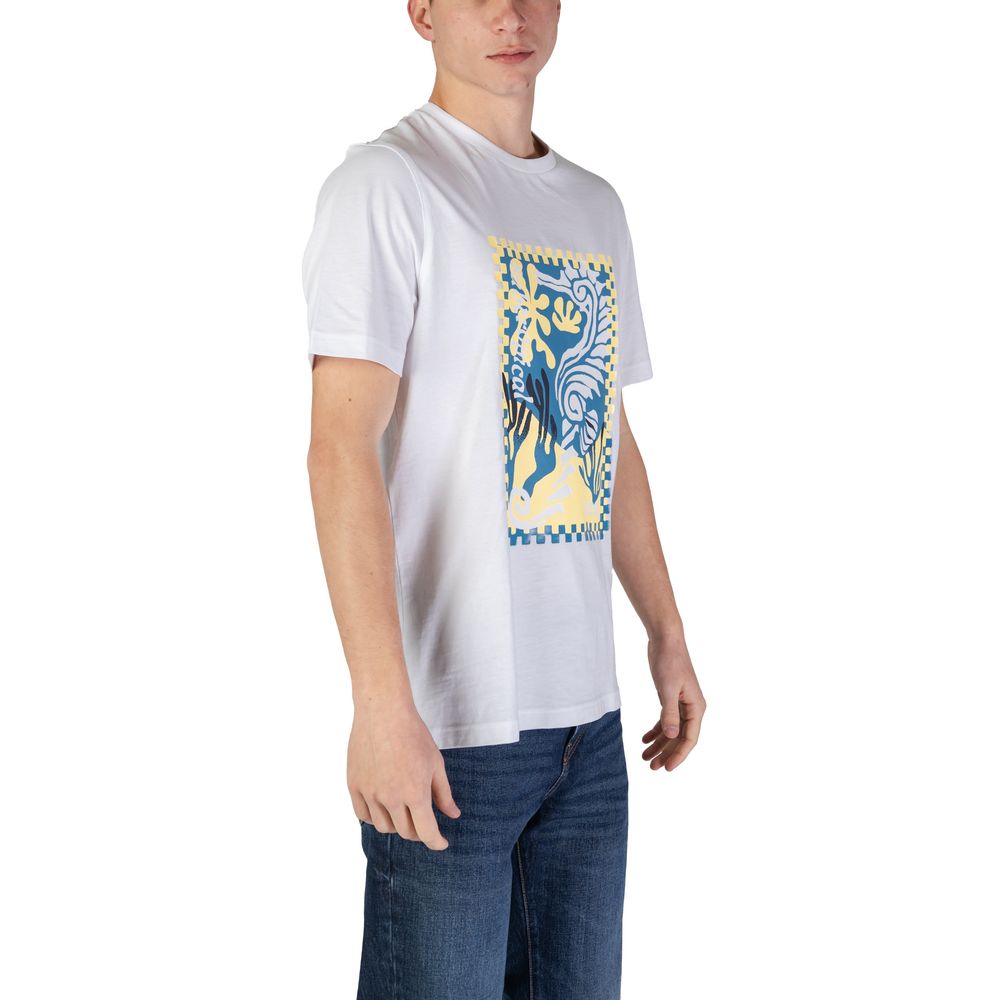 Hugo Boss White Cotton T-Shirt Hugo Boss Gray