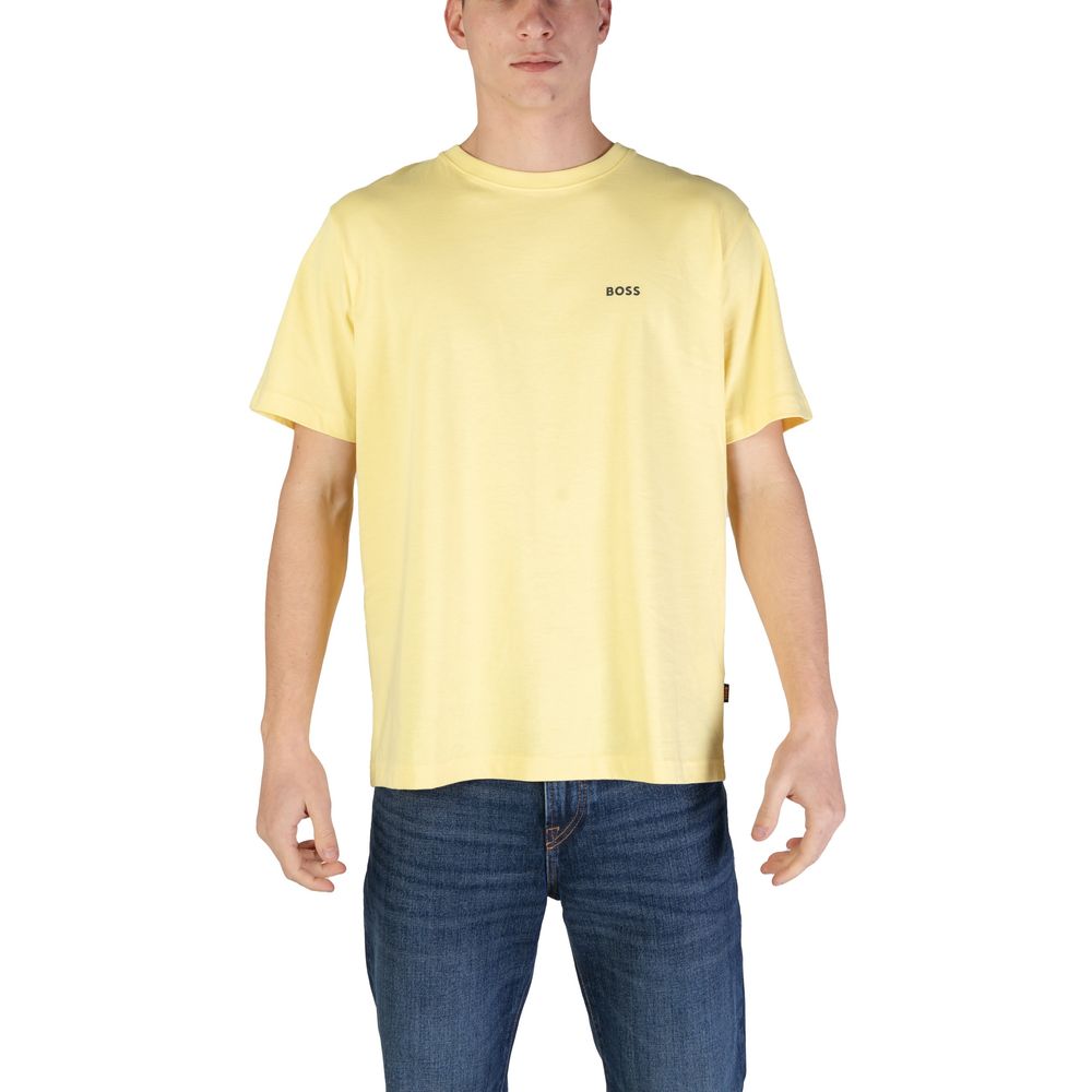 Hugo Boss Yellow Cotton T-Shirt Hugo Boss Wheat