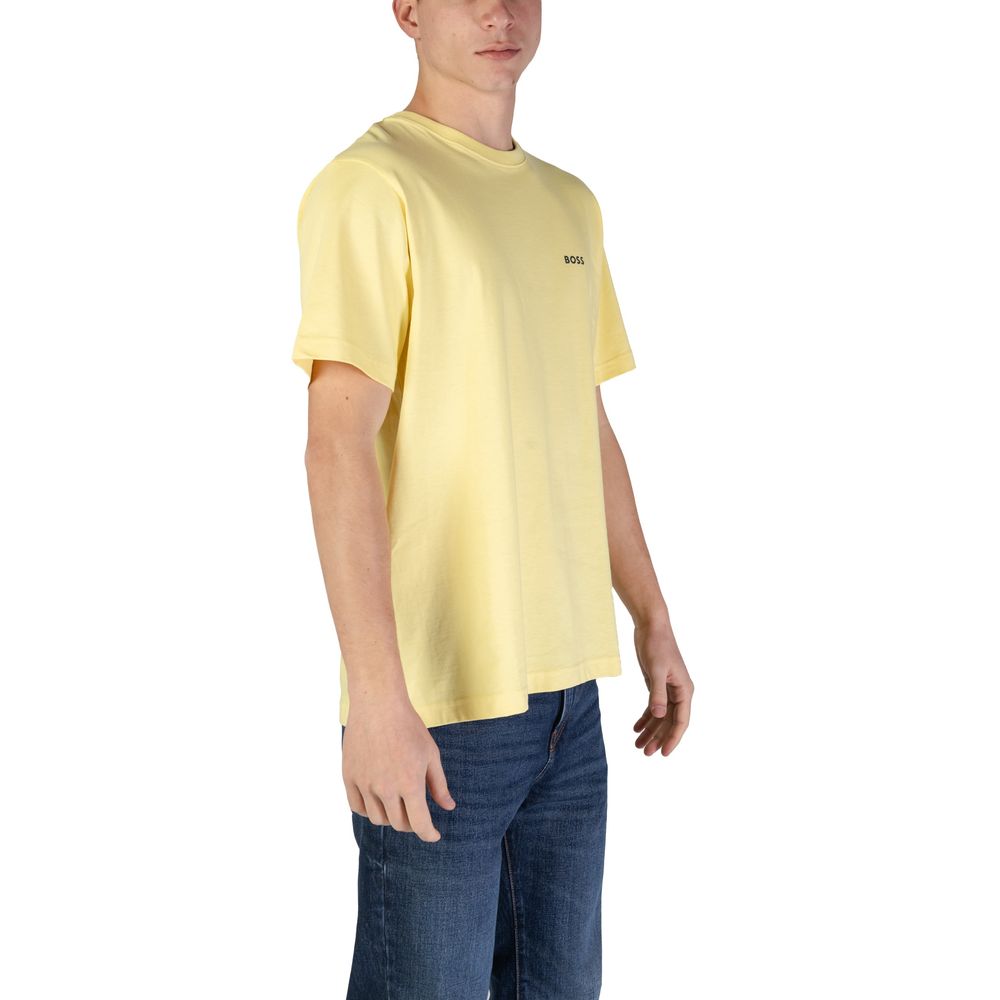 Hugo Boss Yellow Cotton T-Shirt Hugo Boss Tan