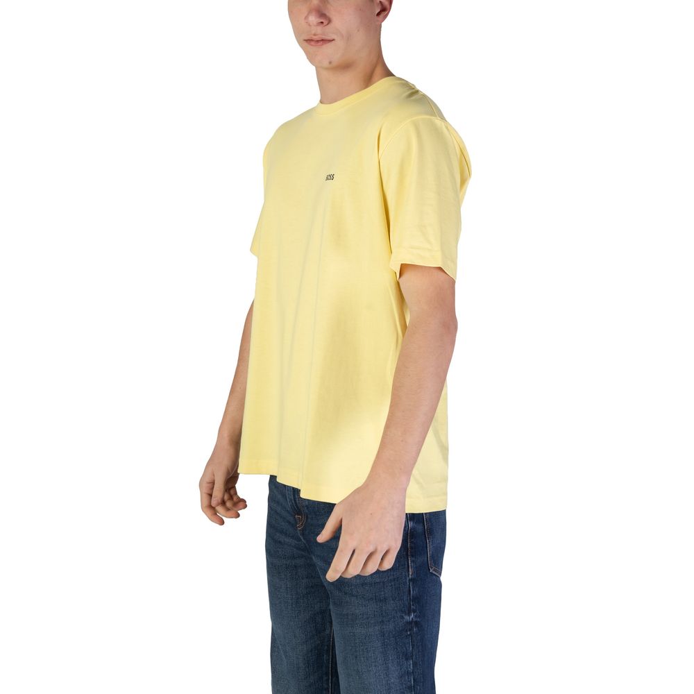 Hugo Boss Yellow Cotton T-Shirt Hugo Boss Light Goldenrod