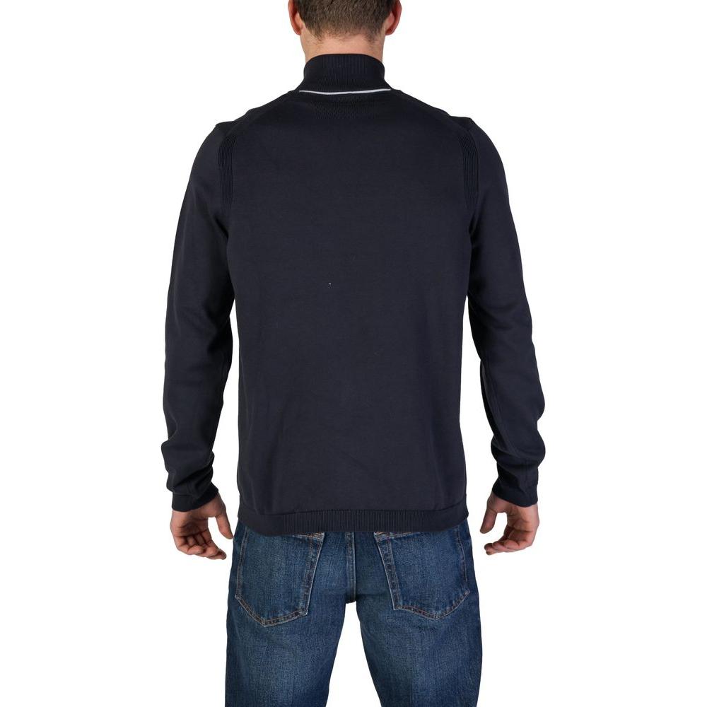 Hugo Boss Blue Cotton Cardigan Hugo Boss Dark Slate Gray