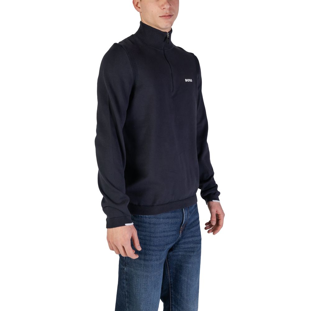 Hugo Boss Blue Cotton Cardigan Hugo Boss Dark Slate Gray
