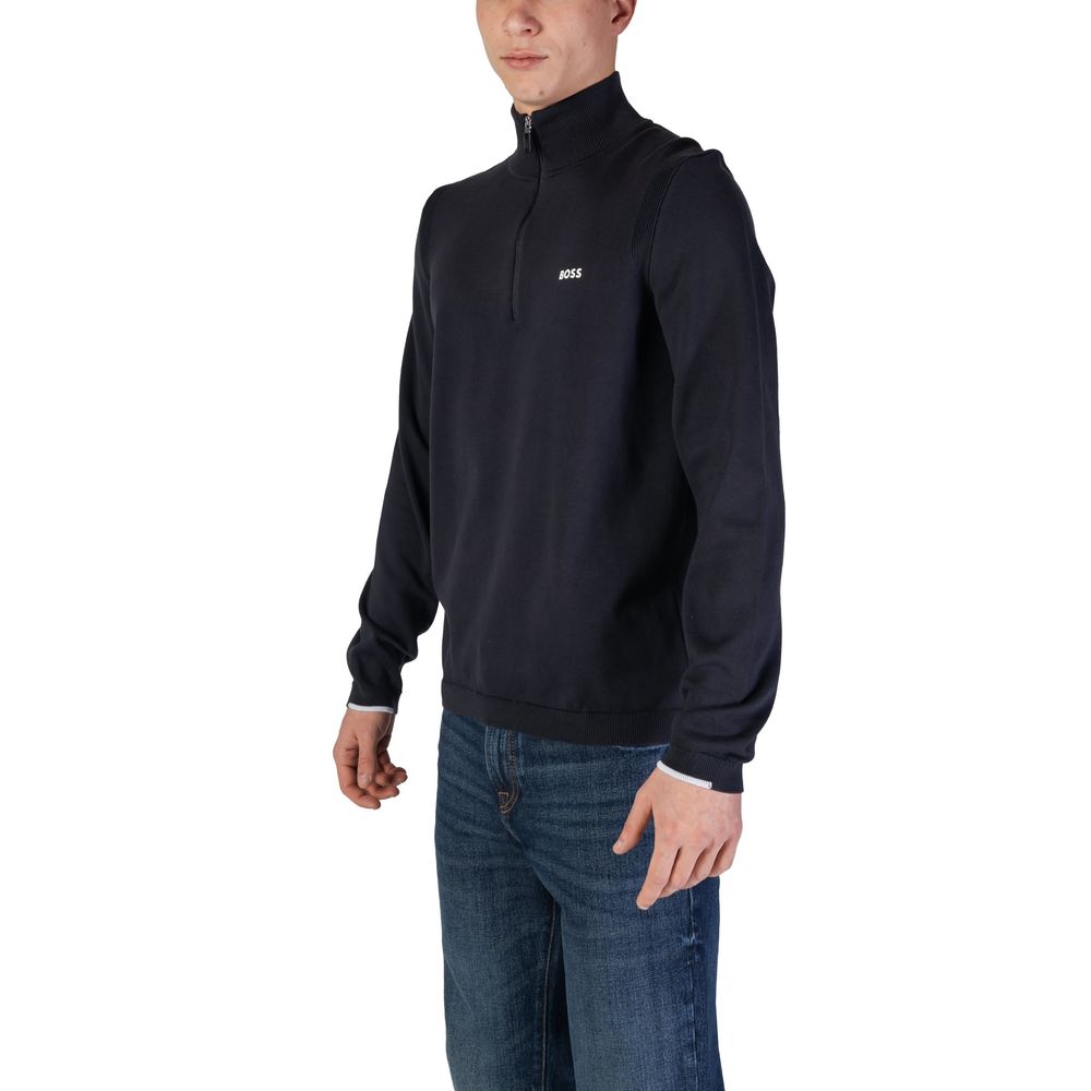 Hugo Boss Blue Cotton Cardigan Hugo Boss Dark Slate Gray