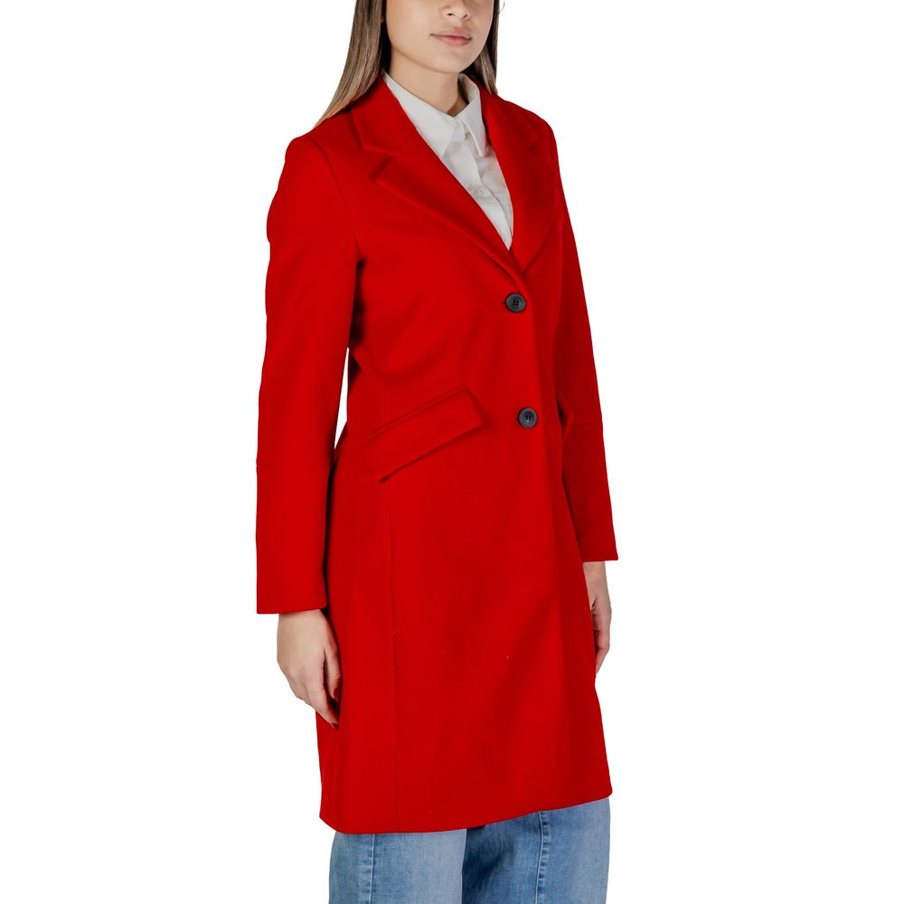 Vero Moda Red Polyester Jackets & Coat Vero Moda Firebrick