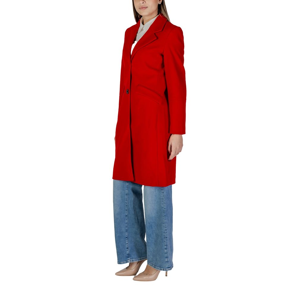 Vero Moda Red Polyester Jackets & Coat Vero Moda Dark Red