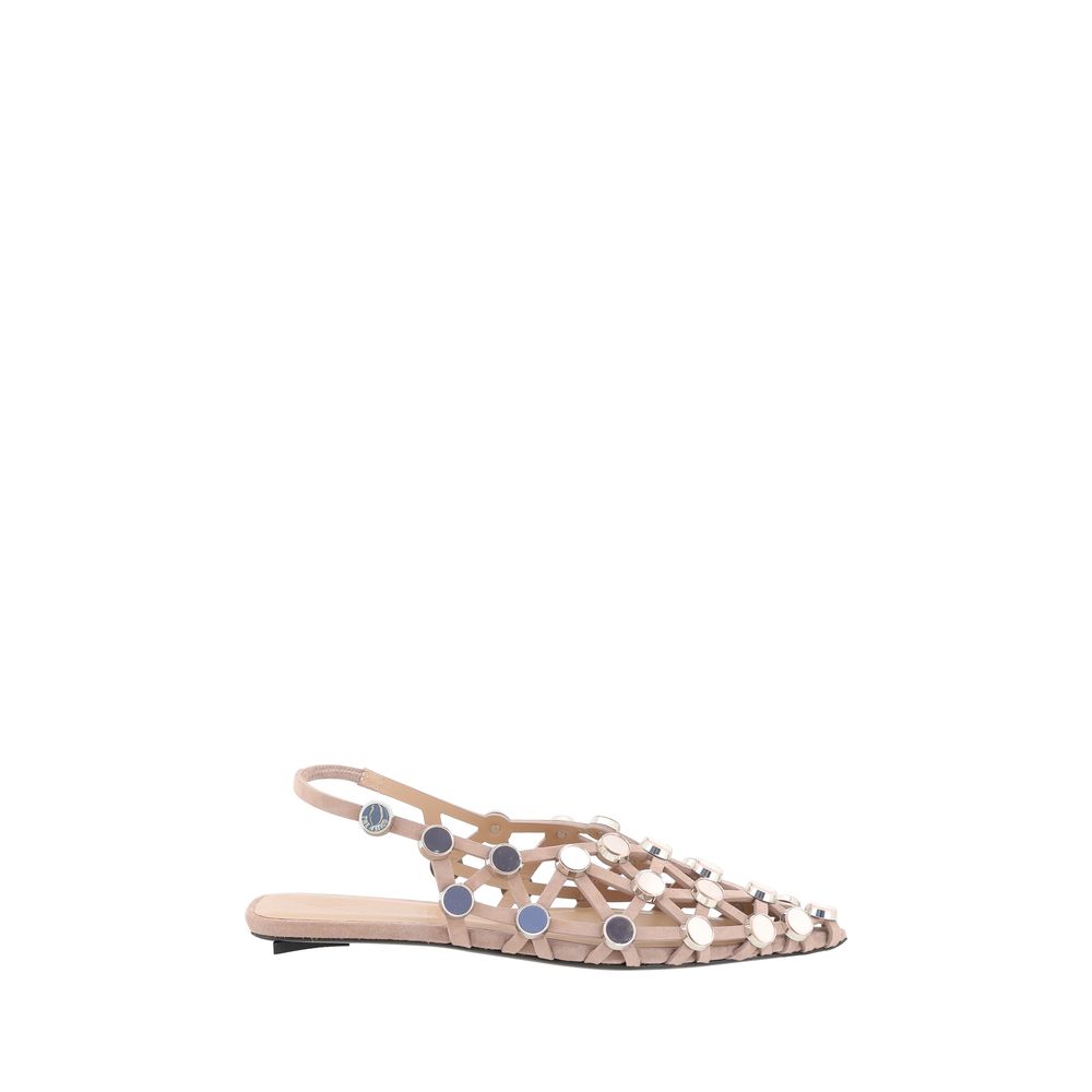 The Attico Grid Ballerinas The Attico Tan