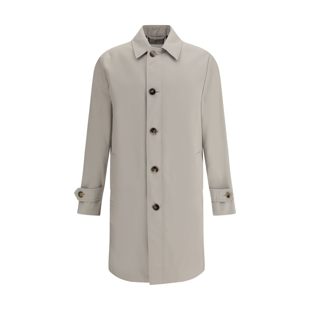 Burberry Breasted Coat Burberry Dark Gray