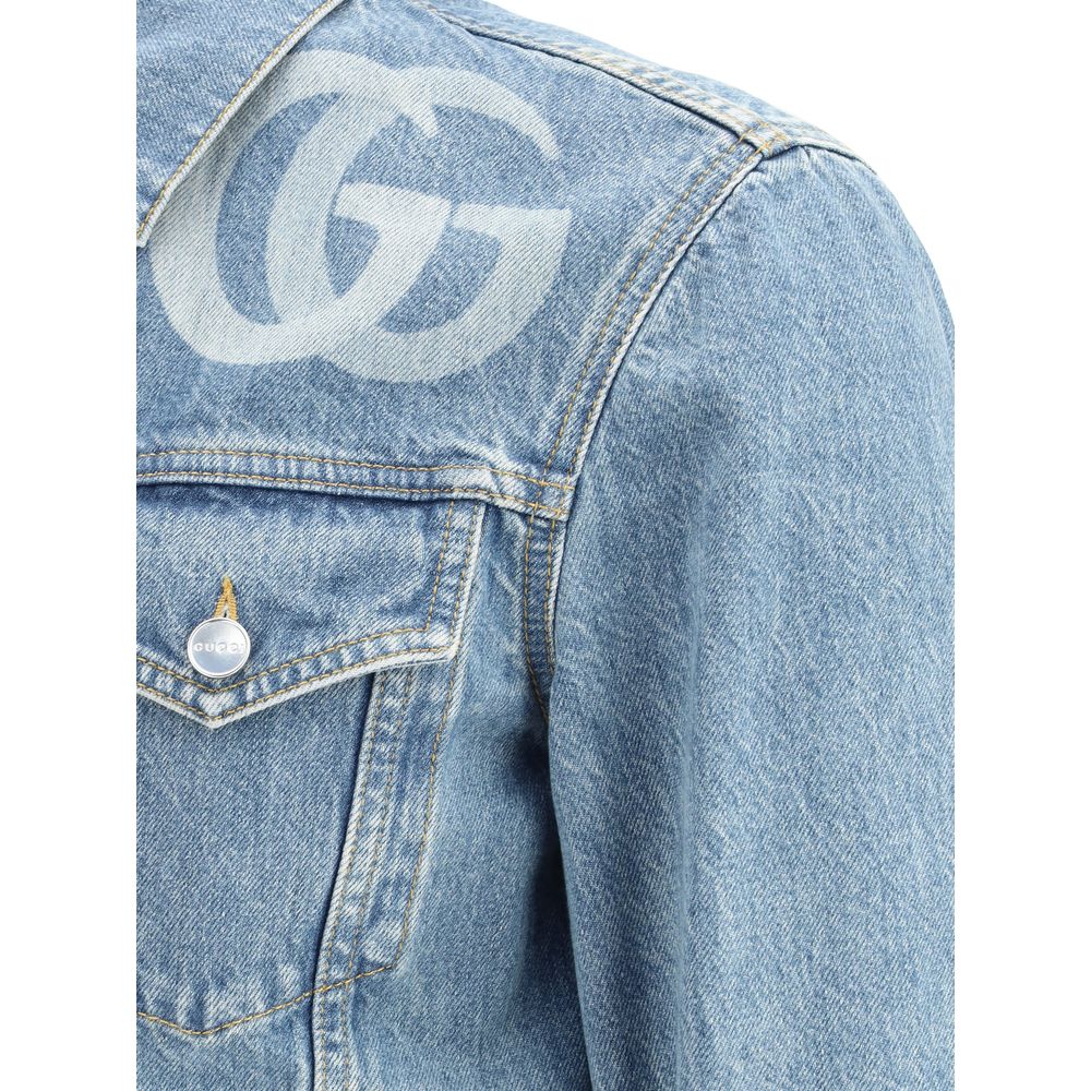 Gucci Double G Denim Jacket Gucci Dark Gray
