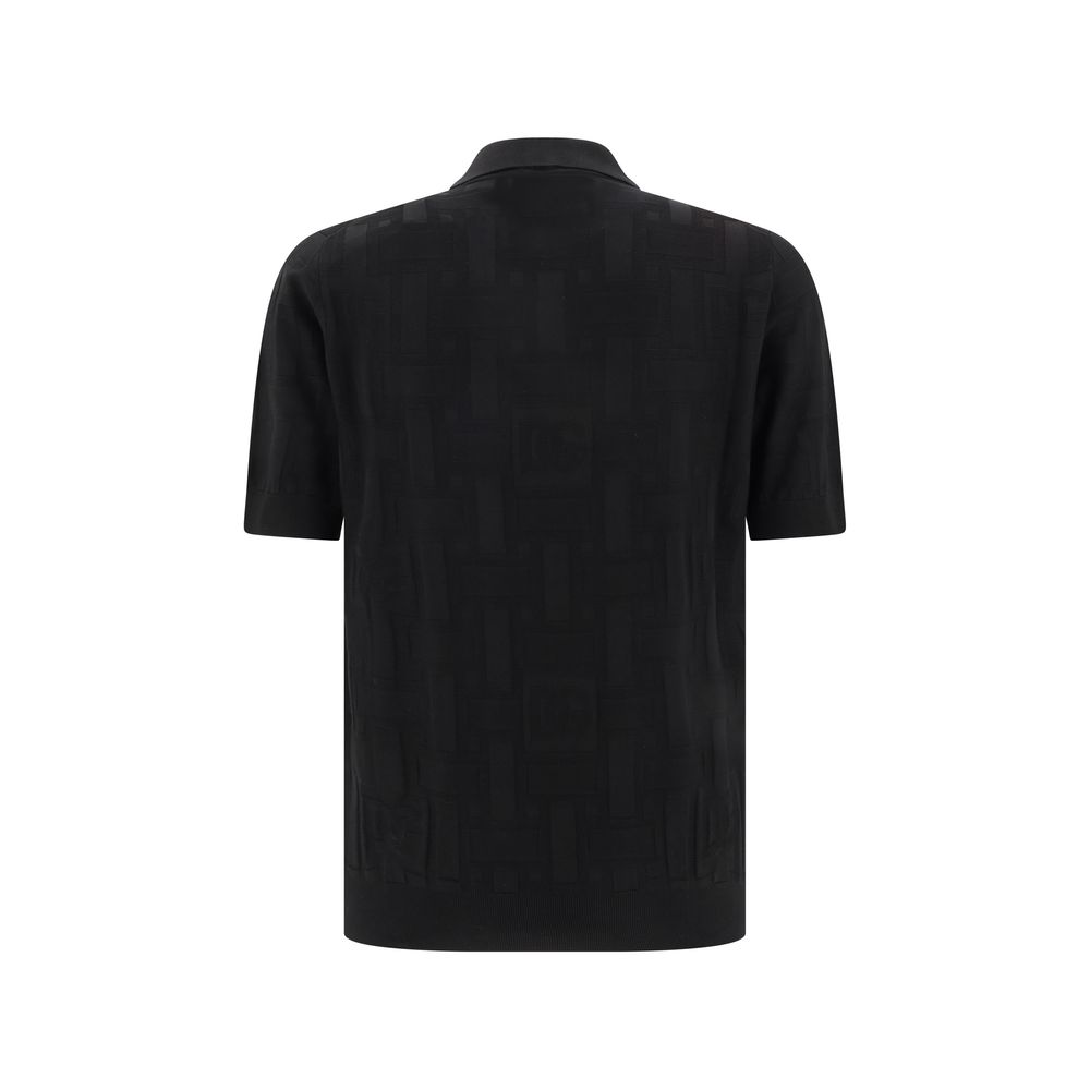 Dolce & Gabbana Silk Polo Shirt Dolce & Gabbana Black