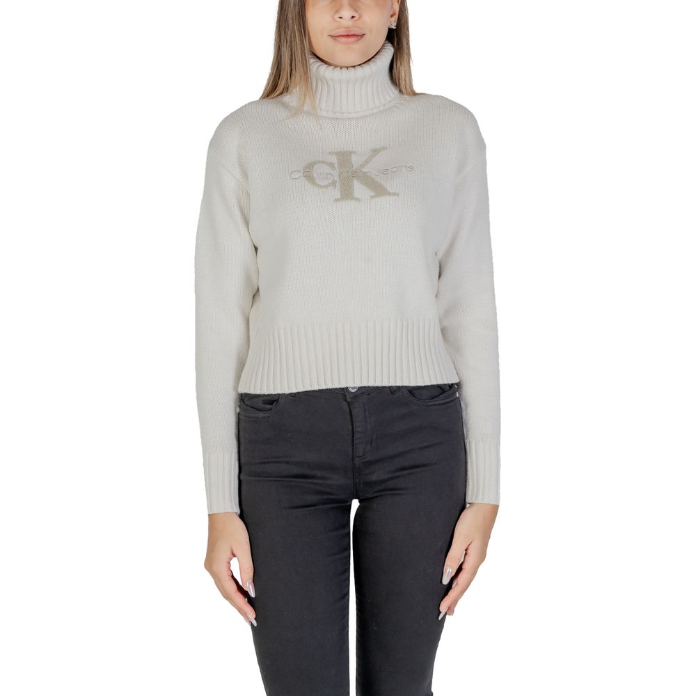 Calvin Klein Jeans Cream Cotton Sweater Calvin Klein Jeans Dark Slate Gray