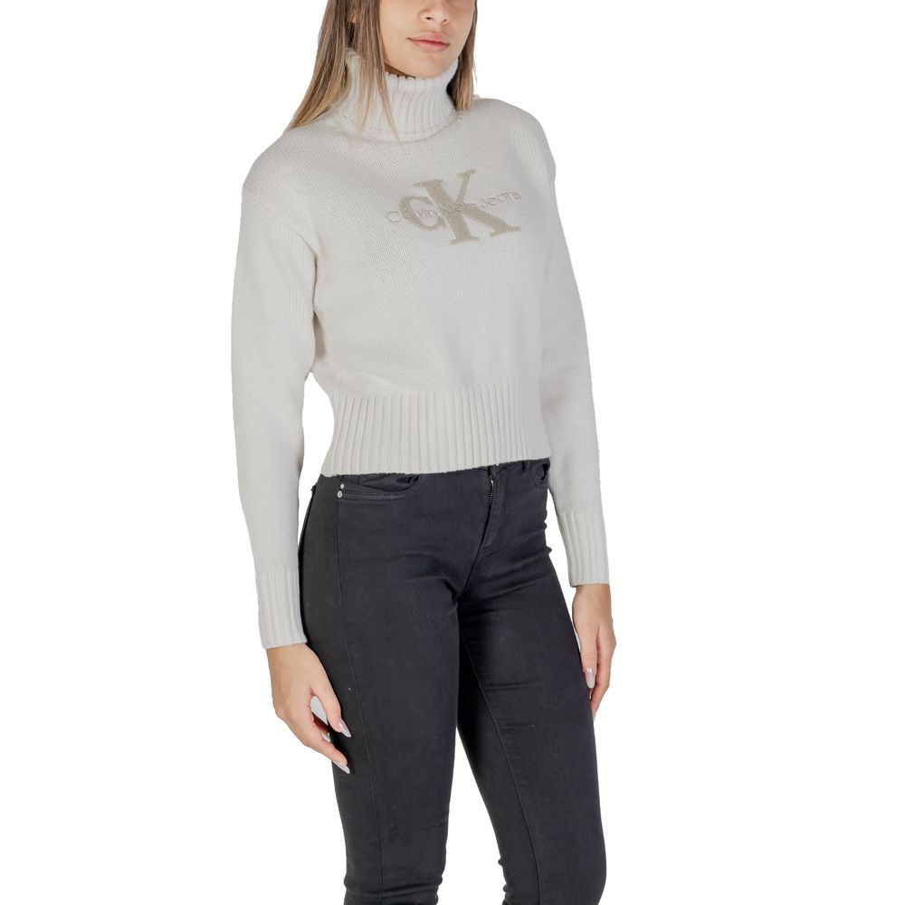 Calvin Klein Jeans Cream Cotton Sweater Calvin Klein Jeans Dark Slate Gray