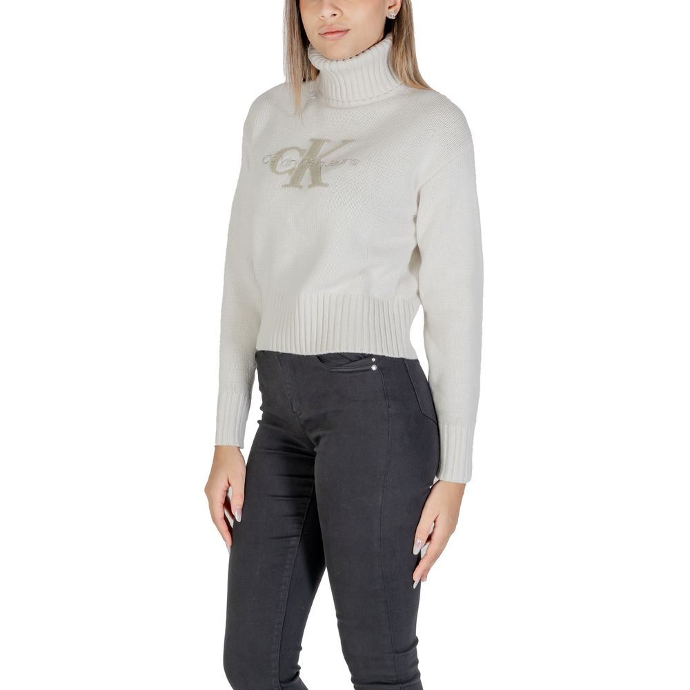 Calvin Klein Jeans Cream Cotton Sweater Calvin Klein Jeans Gray
