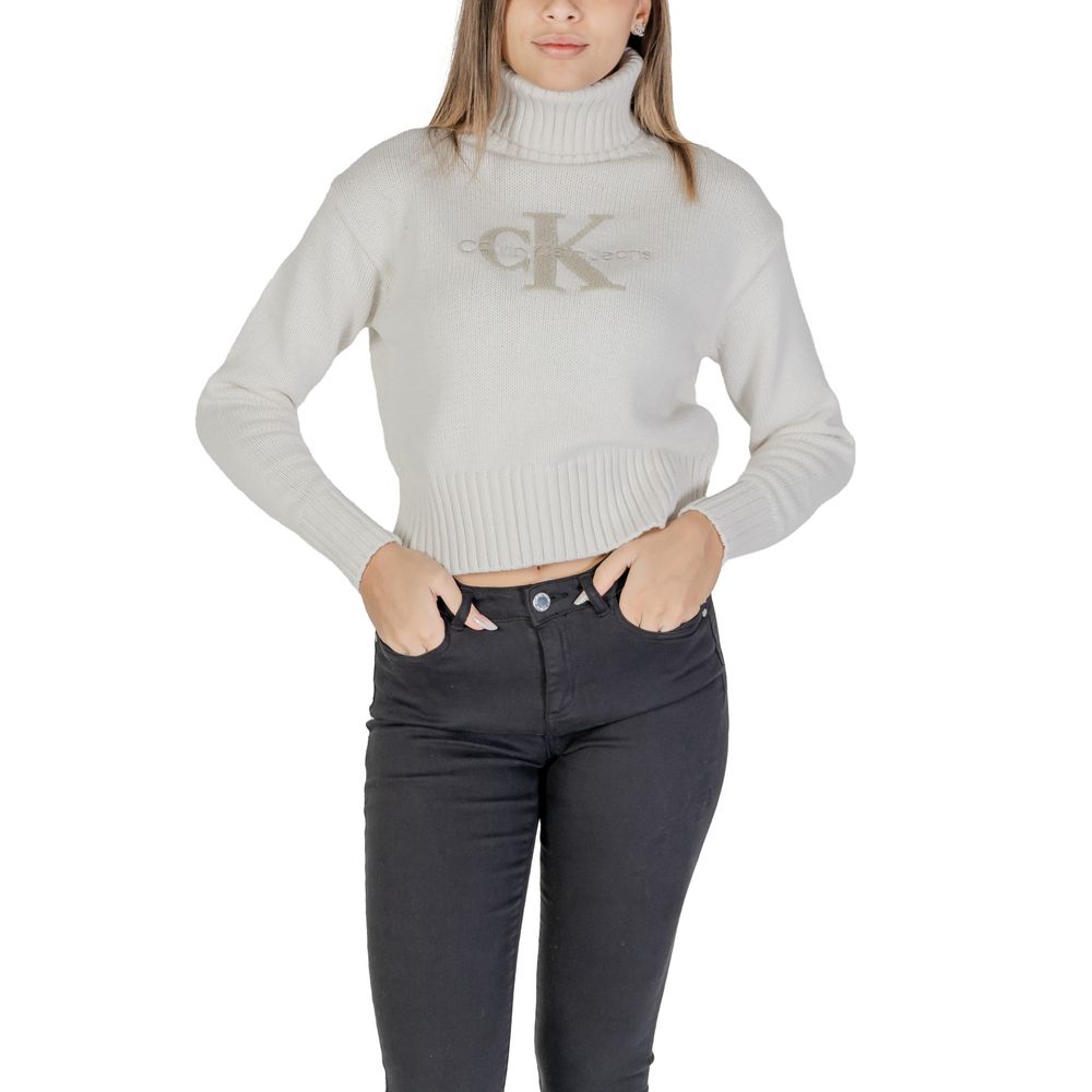 Calvin Klein Jeans Cream Cotton Sweater Calvin Klein Jeans Dark Slate Gray
