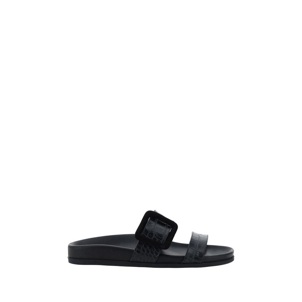 Manolo Blahnik Mayfu Sandals Manolo Blahnik Dark Slate Gray