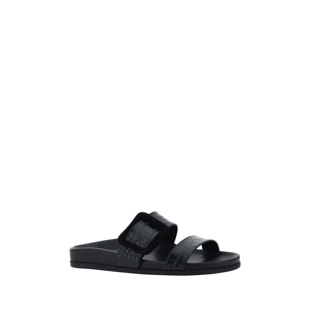 Manolo Blahnik Mayfu Sandals Manolo Blahnik Dark Slate Gray