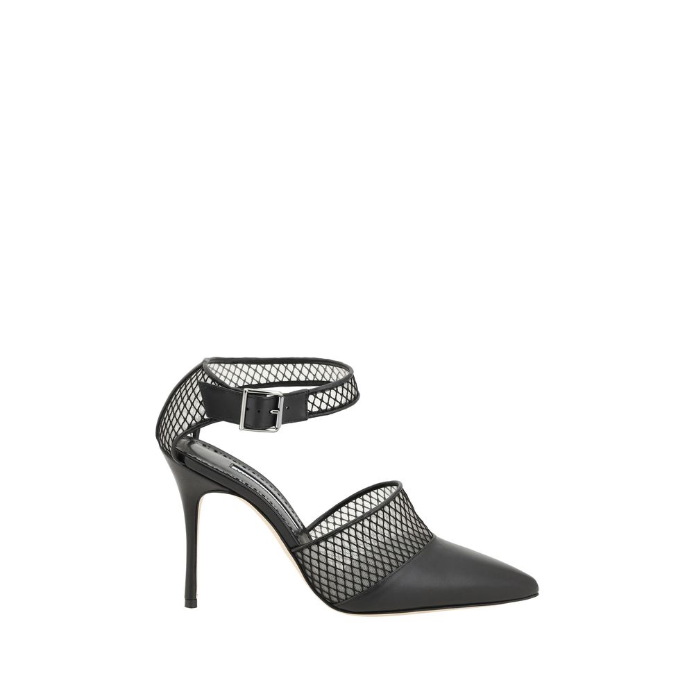 Manolo Blahnik Jatelah Nappa Pumps Manolo Blahnik Dark Slate Gray