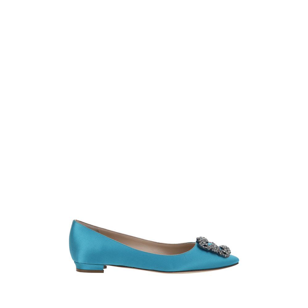 Manolo Blahnik Hangisi Ballerinas Manolo Blahnik Steel Blue