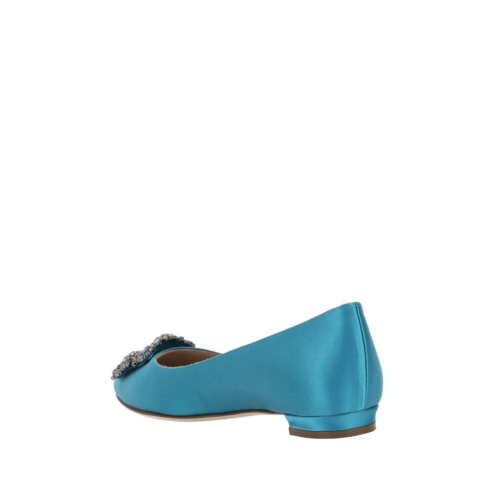 Manolo Blahnik Hangisi Ballerinas Manolo Blahnik Steel Blue