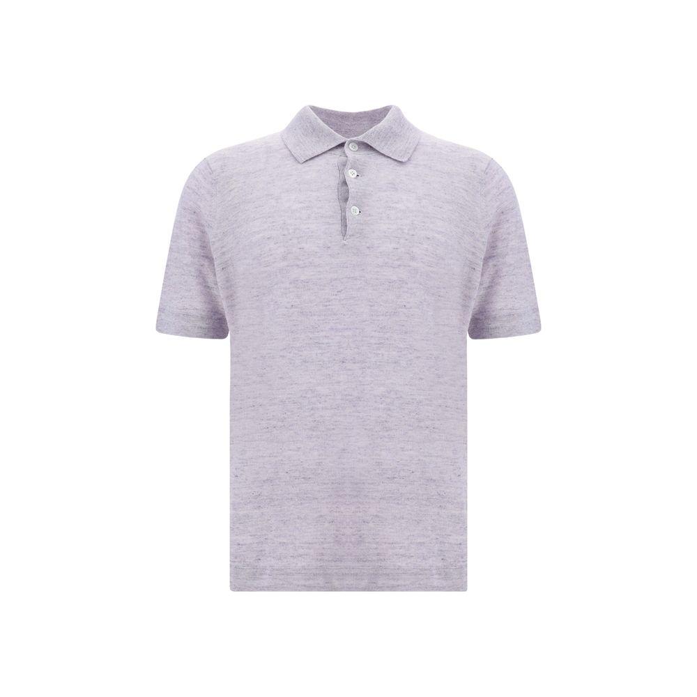 Brunello Cucinelli Linen Polo Shirt Brunello Cucinelli Thistle