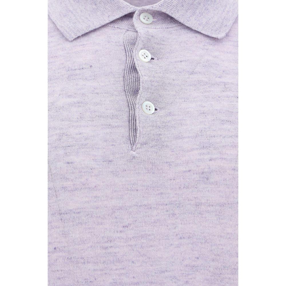 Brunello Cucinelli Linen Polo Shirt Brunello Cucinelli Light Gray