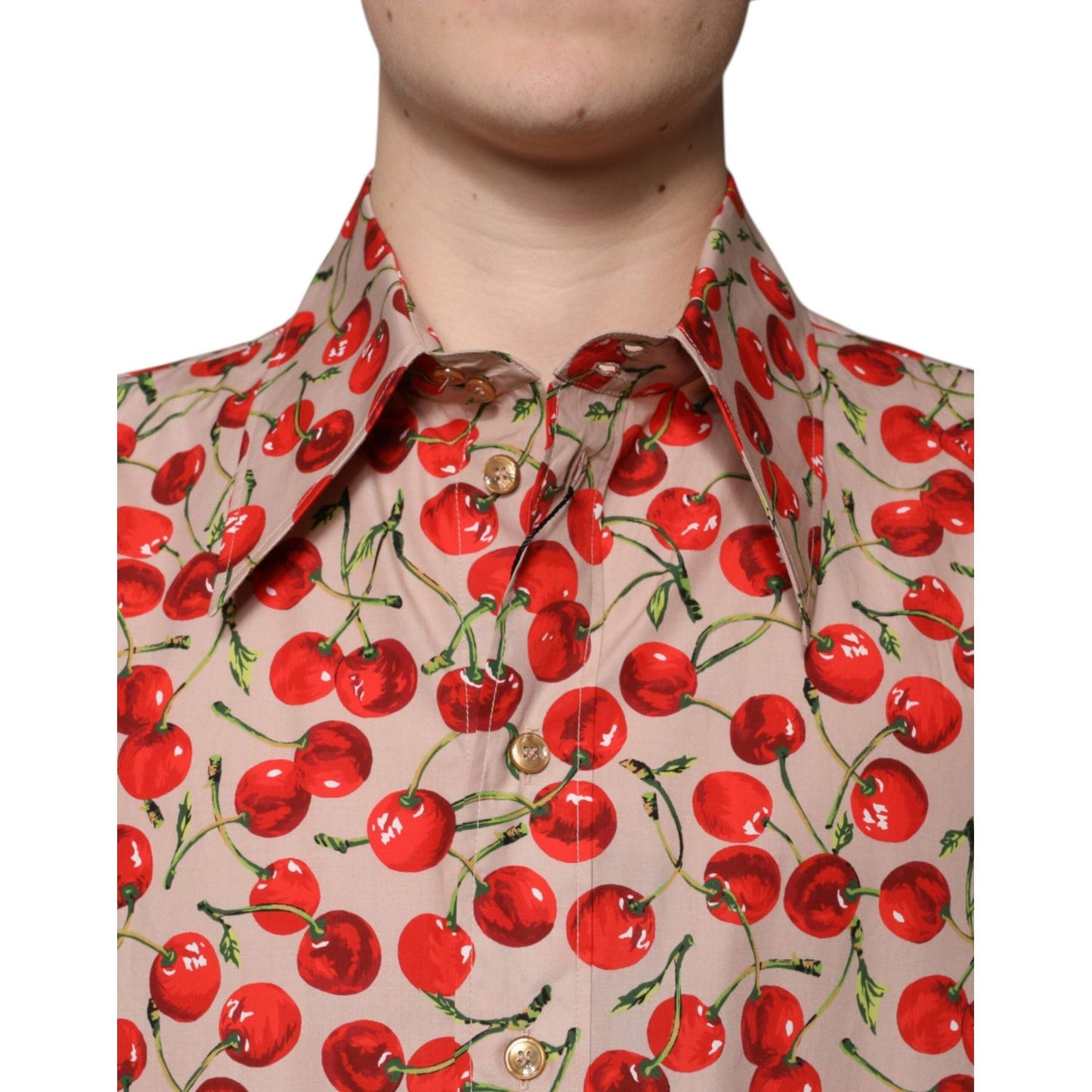 Dolce & Gabbana Dolce & Gabbana Beige Cherry Button Down Men Casual Shirt TSH87291-40 1728,67345645728,Beige,Clothing,Dolce & Gabbana,IT40 | M,Material: 100% Cotton,Men,Men - Clothing,New with tags,Shirts - Men - Clothing