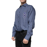 Dolce & Gabbana Dolce & Gabbana Blue Logo Long Sleeve Button Down Casual Shirt TSH87304-39 1728,67345645728,Blue,Clothing,Dolce & Gabbana,IT39 | S,Material: 100% Flax,Men,Men - Clothing,New with tags,Shirts - Men - Clothing