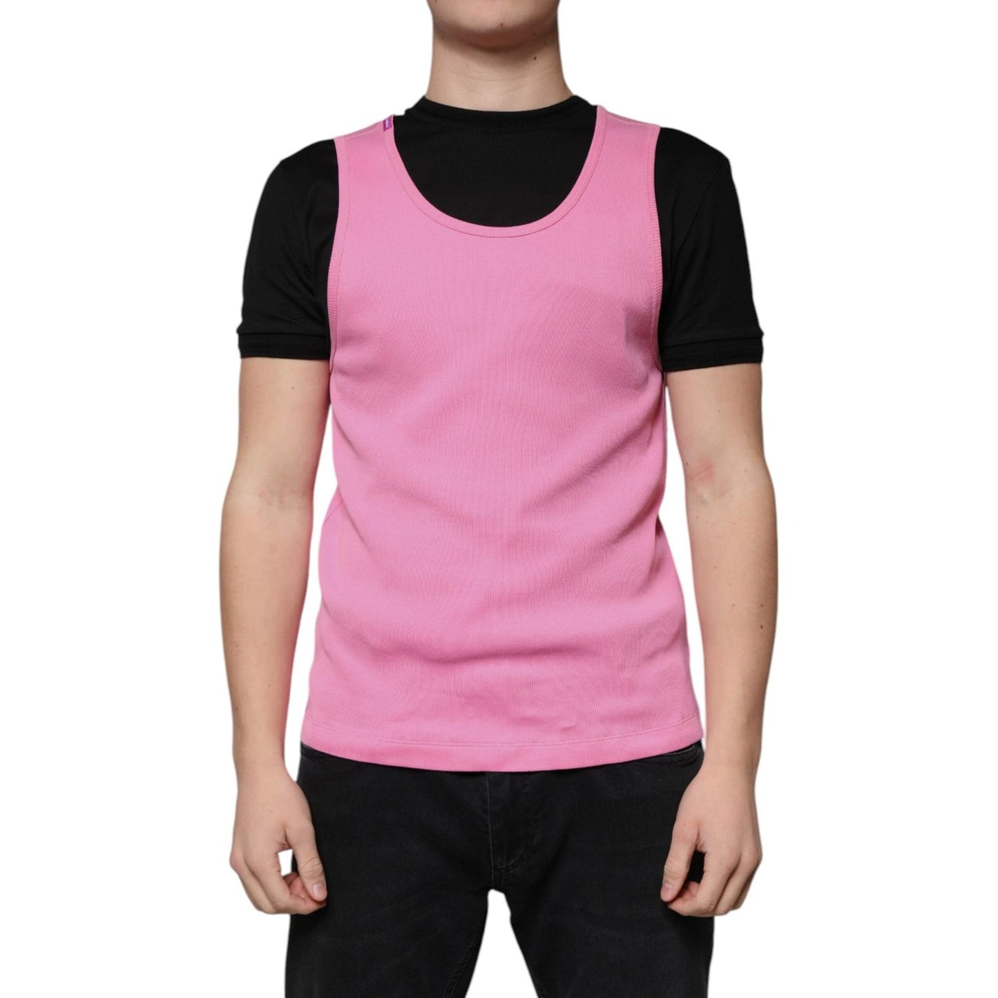 Dolce & Gabbana Dolce & Gabbana Pink Cotton Round Neck Sleeveless T-shirt TSH87325-54 1728,67345645728,Clothing,Dolce & Gabbana,IT54 | XL,Material: 100% Cotton,Men,Men - Clothing,New with tags,Pink,T-Shirts - Men - Clothing